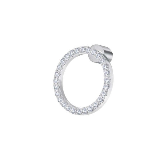Orecchino a lobo cerchio 1,4cm con zirconi bianchi