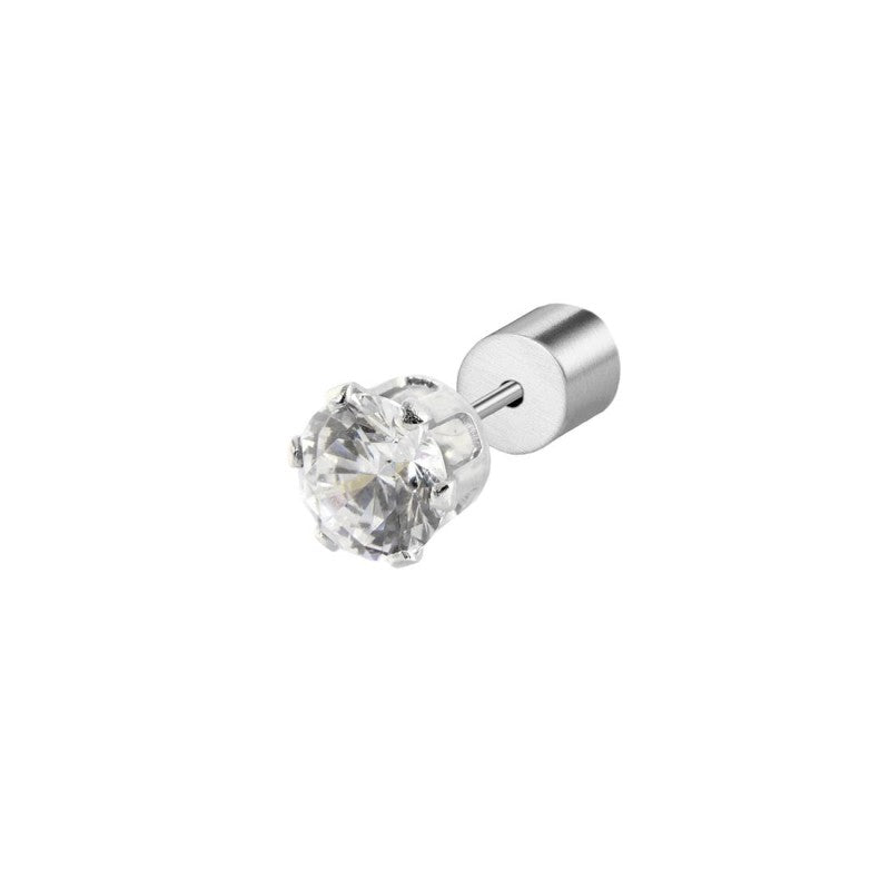 Orecchino a lobo con zircone 5mm