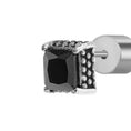 Carica l'immagine nel visualizzatore della galleria, Orecchino a lobo con zircone nero quadrato 0,34mm
