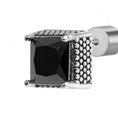 Carica l'immagine nel visualizzatore della galleria, Orecchino a lobo con zircone nero quadrato 0,7mm
