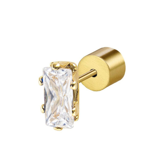 Orecchino a lobo zircone baguette - Desidero