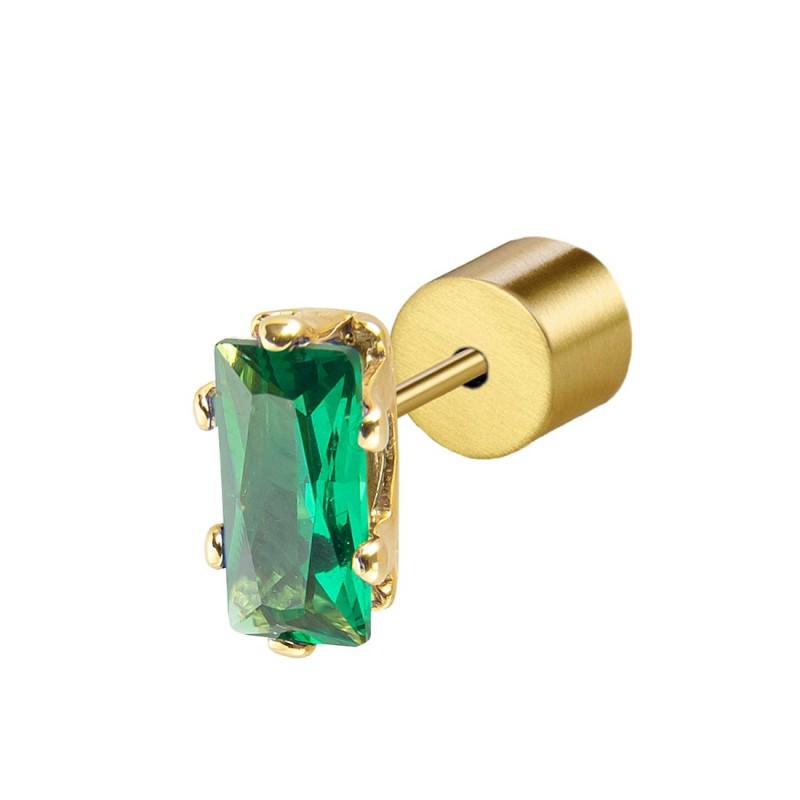 Orecchino a lobo zircone baguette - Desidero