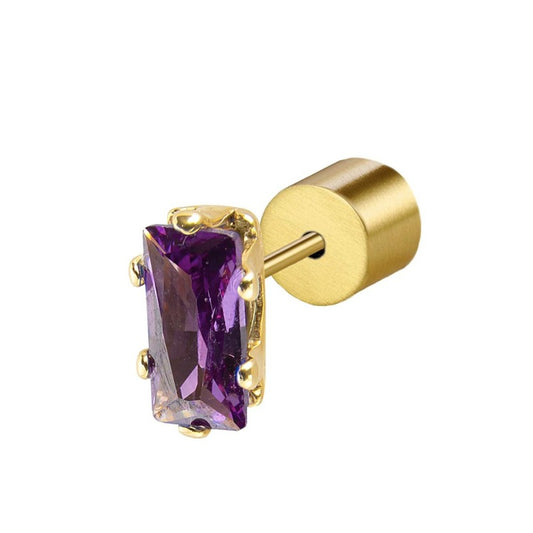 Orecchino a lobo zircone baguette - Desidero
