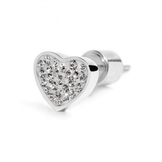 15OR017-W ORECCHINO CUORE CON CRISTALLI