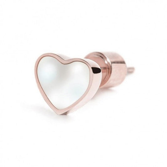 15OR014R-W ORECCHINO CUORE CON MADREPERLA