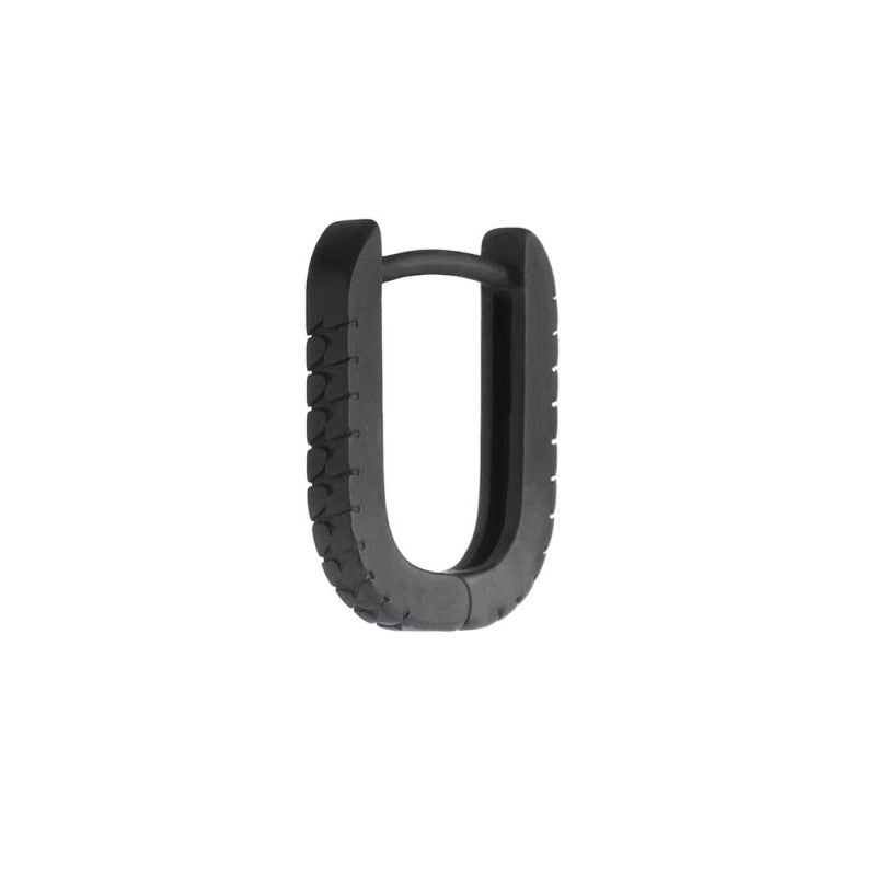 Orecchino ovale 1,7 cm trama con black oil opaco