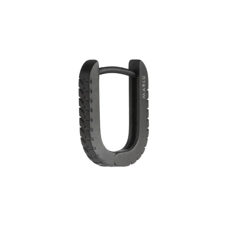 Orecchino ovale 1,7 cm trama con black oil opaco