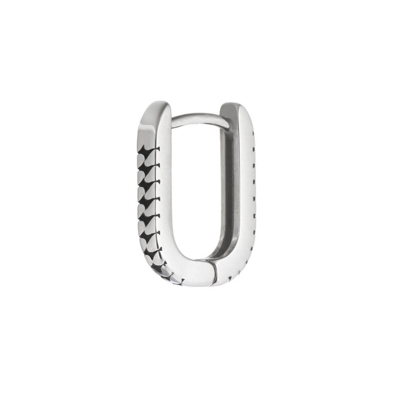 Orecchino ovale 1,7 cm trama con black oil opaco