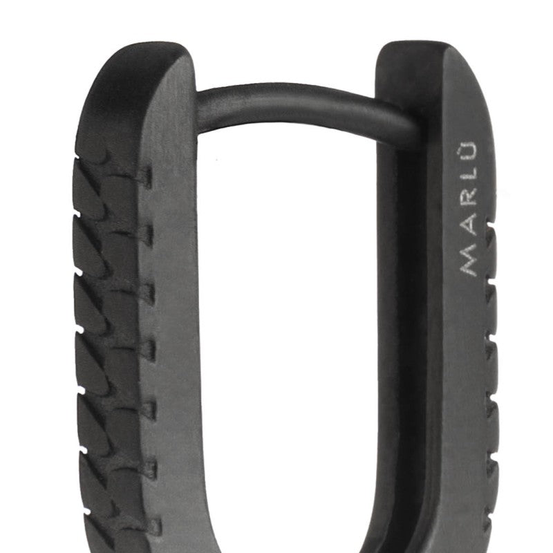Orecchino ovale 1,7 cm trama con black oil opaco