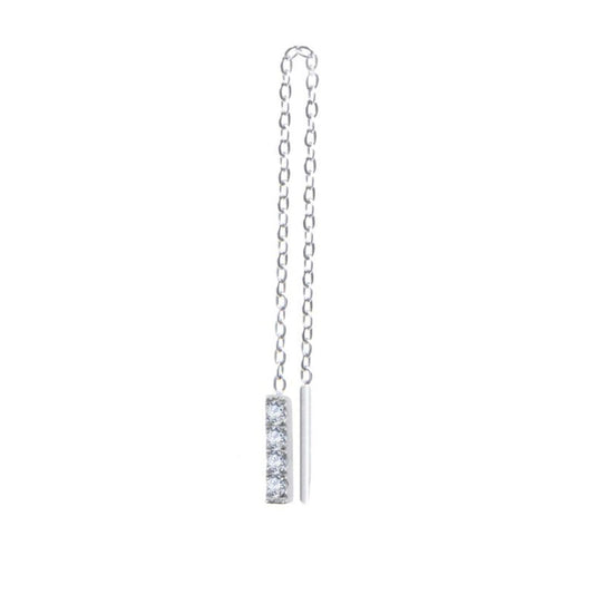 Orecchino pendente catena cutting cross e pendente con zirconi