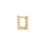 Orecchino quadrato 1,1 cm trama con sfere