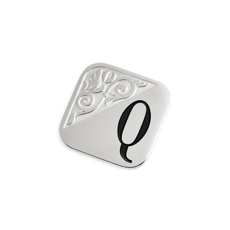 PIASTRINA QUADRATA CON LETTERA Q PER ANELLO CHANGY