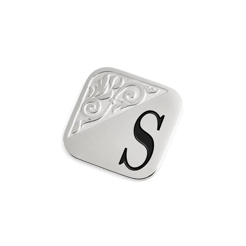 PIASTRINA QUADRATA CON LETTERA S PER ANELLO CHANGY